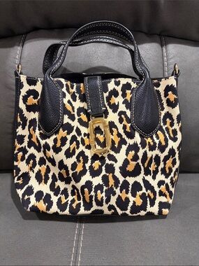 Marc By Marc Jacobs Leopard Print Satchel with Black Trim and Gold Hardware